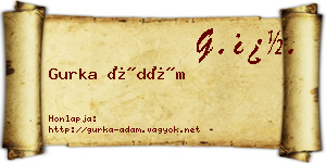 Gurka Ádám névjegykártya